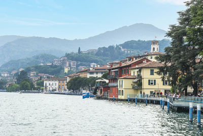 The lakeside of lovere in the lake iseo