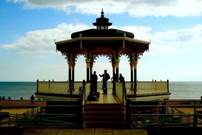 Tourists on pier