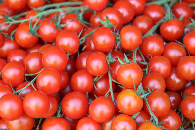 Full frame shot of cherry tomatoes at market stall