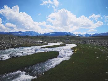 Scenic view of river against sky