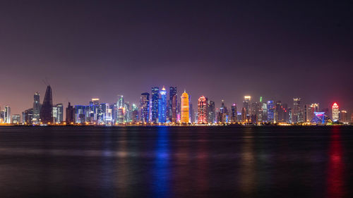 Doha skyline at night