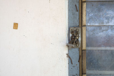 Closed door of old building