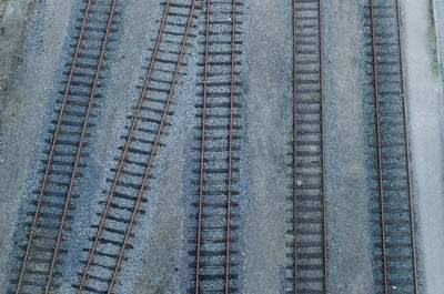 High angle view of railroad tracks