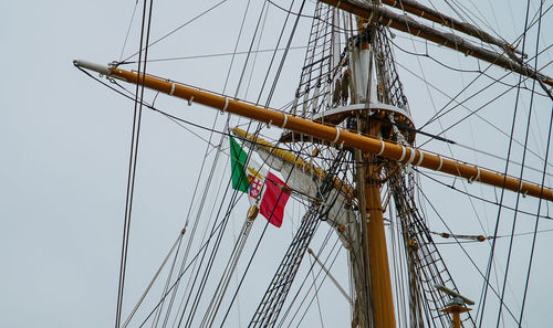 Low angle view of sailboat against sky