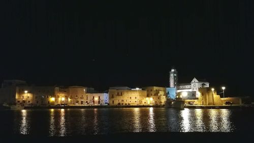 Illuminated city at night