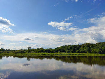 Idyllic view of lake against sky