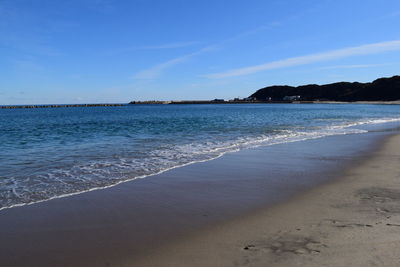 Scenic view of beach against sky