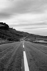 Surface level of road against sky