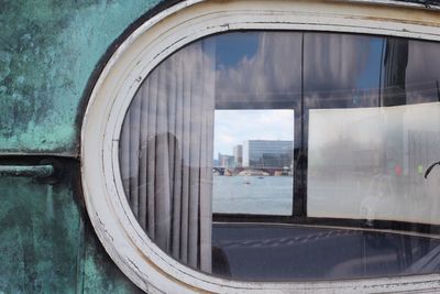 Reflection of building in sea