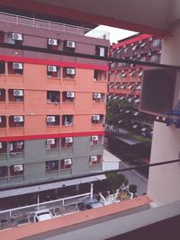 High angle view of buildings in city