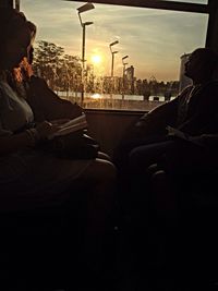 Woman looking at sunset