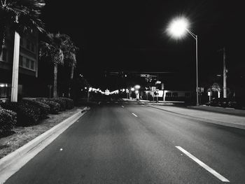 Empty road at night