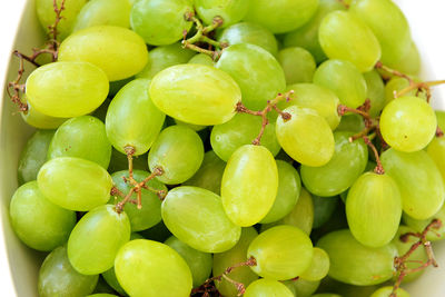 Close-up of white grapes in market