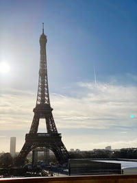 View of tower against cloudy sky