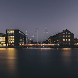 View of illuminated city at night