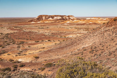 Scenic view of desert landscape against sky