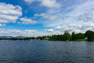 Landscape of lake windermere at lake district national park in united kingdom