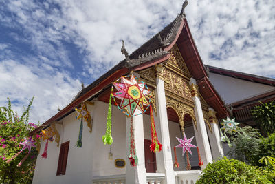 Low angle view of traditional building against sky