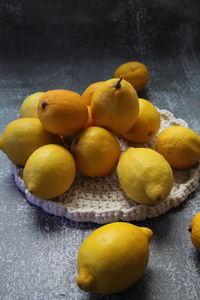 High angle view of fruits on table