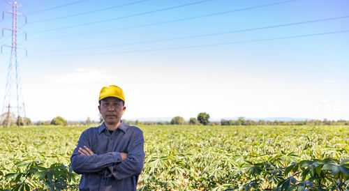 Man standing in field