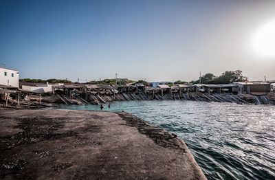 Scenic view of sea against clear sky in formentera 