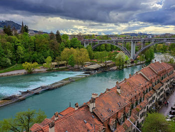 Bridge over river against sky