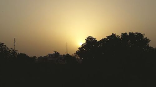 View of built structure at sunset