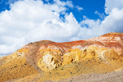 Colorful hills in altai republic, named mars 1. nature environment background. 