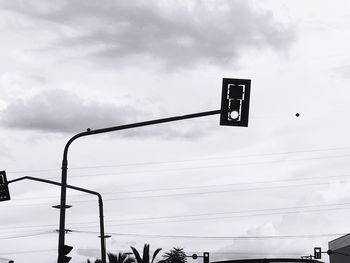 Low angle view of road sign against sky