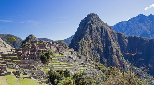 Panoramic view of ruins of mountain against sky