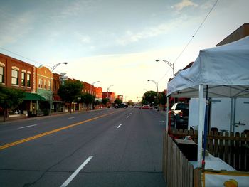 Road passing through city