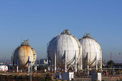 View of storage tank against sky