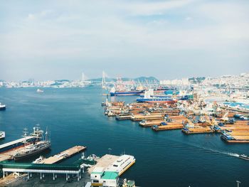 Boats in harbor