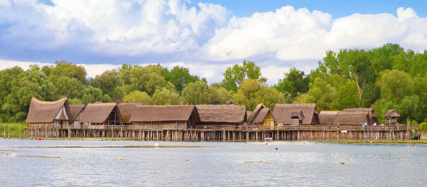 Panoramic view of river against sky