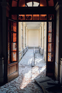 Interior of abandoned building