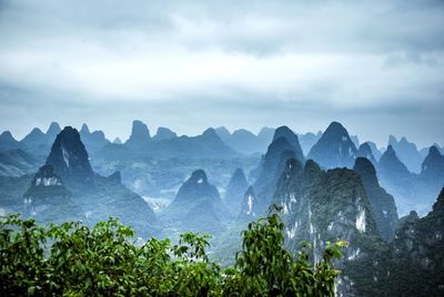 Low angle view of mountain against sky