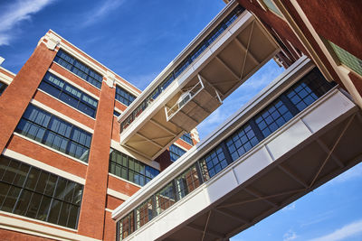 Low angle view of modern building against sky