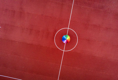 Low angle view of multi colored toy hanging on wall