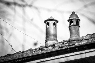 Low angle view of old building against sky