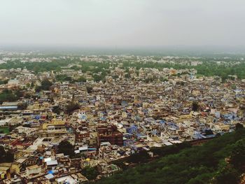 High angle view of townscape against sky