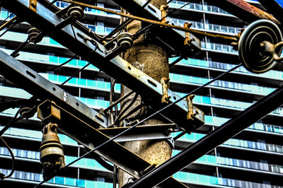 Low angle view of built structure against blue sky