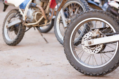 Close-up of bicycle wheel