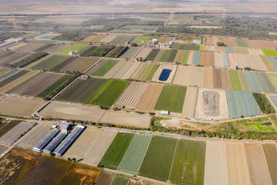 High angle view of agricultural field