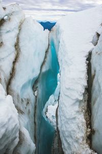 Scenic view of frozen landscape