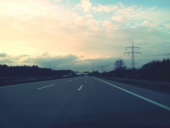 View of road at sunset