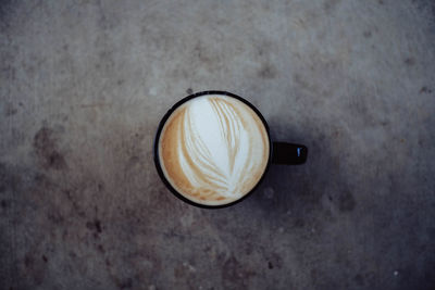 High angle view of coffee on table