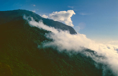 Low angle view of mountain against sky