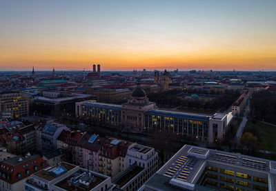 Bavarian state chancellery or bayerische staatskanzlei at dusk - munich, germany