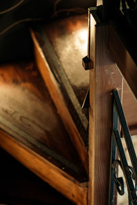 High angle view of staircase in building