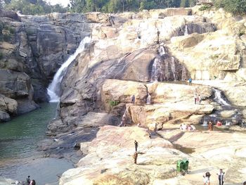 High angle view of waterfall